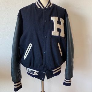 Made in USA, vintage Wool&Leather varsity jacket L